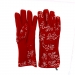 SMALL RED VINE SCROLL OVEN GLOVES