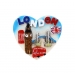 London Attractions Heart Fridge Magnet