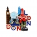 London Attractions & Black Cab Fridge Magnet