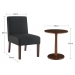 Paola Bistro Black Set 2 Chair & Side Table