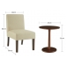 PAOLA BISTRO CREAM SET 2 CHAIR & SIDE TABLE