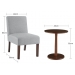 Paola Bistro Grey Set 2 Chair & Side Table