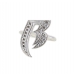 SILVER 2 FINGER RING LETTER-B