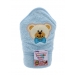CUDDLES EMBROIDERED BABY BATH SNUGGLE TOWEL WITH HOOD BLUE