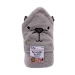 CUDDLES COTTON SNUGGLE BABY TOWEL WITH HOOD GREY