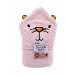 CUDDLES EMBROIDERED BABY BATH SNUGGLE TOWEL WITH HOOD PINK