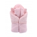 Embroidered Pink Cotton Hooded Baby Snuggle Towel 