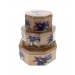 Lilac Design Tin Cake Storage Box 3 pc