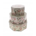 Floral Cake Tin Storage Box 3 Pc