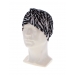 Ladies Soft Hair Turban Head Wrap- Black & White Striped