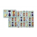 Gift Wrap Paper Blue W/ Patchwork Fancy Cats