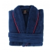 Velour Signature Bathrobe Navy 