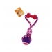 Rope & Ball Dog Toy - Pink Purple Dumbbell