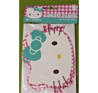 HELLO KITTY 6 INVITE CARDS & ENVELOPES