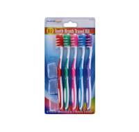 HEALTH & BEAUTY TOOTHBRUSHES WITH TRAVEL CASES 5PC