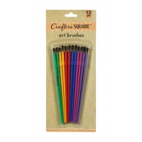 COLOURED ARTIST BRUSHES 12 PACK