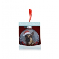 Festive German Shepherd Glass Ornament