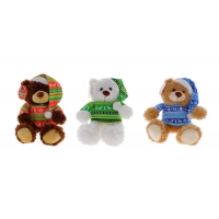 PLUSH CHRISTMAS BEAR WITH SWEATER
