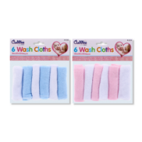 BABY WASH CLOTHES 6PC