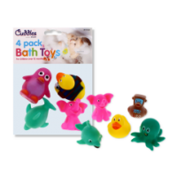 Bath Toys Assorted Characters Pack of 4