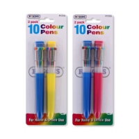 RYSONS BALLPEN 10 COLOURS 2 PACK