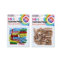RYSONS MINI CLOTHES PEGS (MIX COLOUR & NATURAL 35 PC