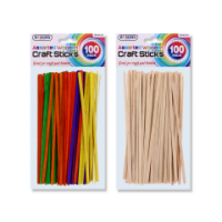 RYSONS WOODEN CRAFT STICKS ASSORTED 100 PACK