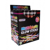 RYSONS MULTI COLOUR GLOW STICKS 15 PACK