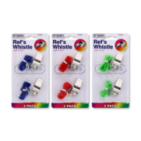 REF'S WHISTLE WITH CORD 2 PACK