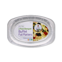 2 Large Foil Platters
