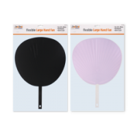 Flexible Large Hand Fan White & Black 295 x 280mm