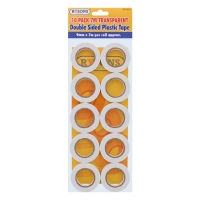 RYSONS TRANSPARENT DOUBLE SIDED PLASTIC TAPE 7M 10 PACK
