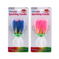 RYSONS MUSICAL SPARKLING CANDLE UNFOLDING PETALS