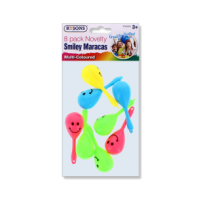 RYSONS NOVELTY SMILEY MARACAS 8 PACK