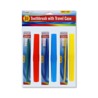 HEALH & BEAUTY TOOTHBRUSH WITH TRAVEL CASE 3 PACK