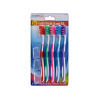 HEALTH & BEAUTY TOOTHBRUSHES WITH TRAVEL CASES 5PC