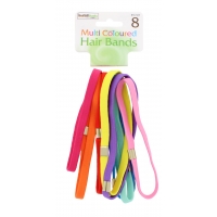 8 PACK MULTI COLOURED HAIR BANDS