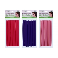 HEALTH & BEAUTY LARGE FLEXIBLE HAIR ROLLERS 8 PACK