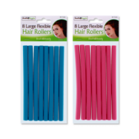 HEALTH & BEAUTY LARGE FLEXIBLE HAIR ROLLERS 8 PACK
