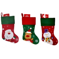CHRISTMAS CRAFT STOCKING RED/GREEN 3 PACK