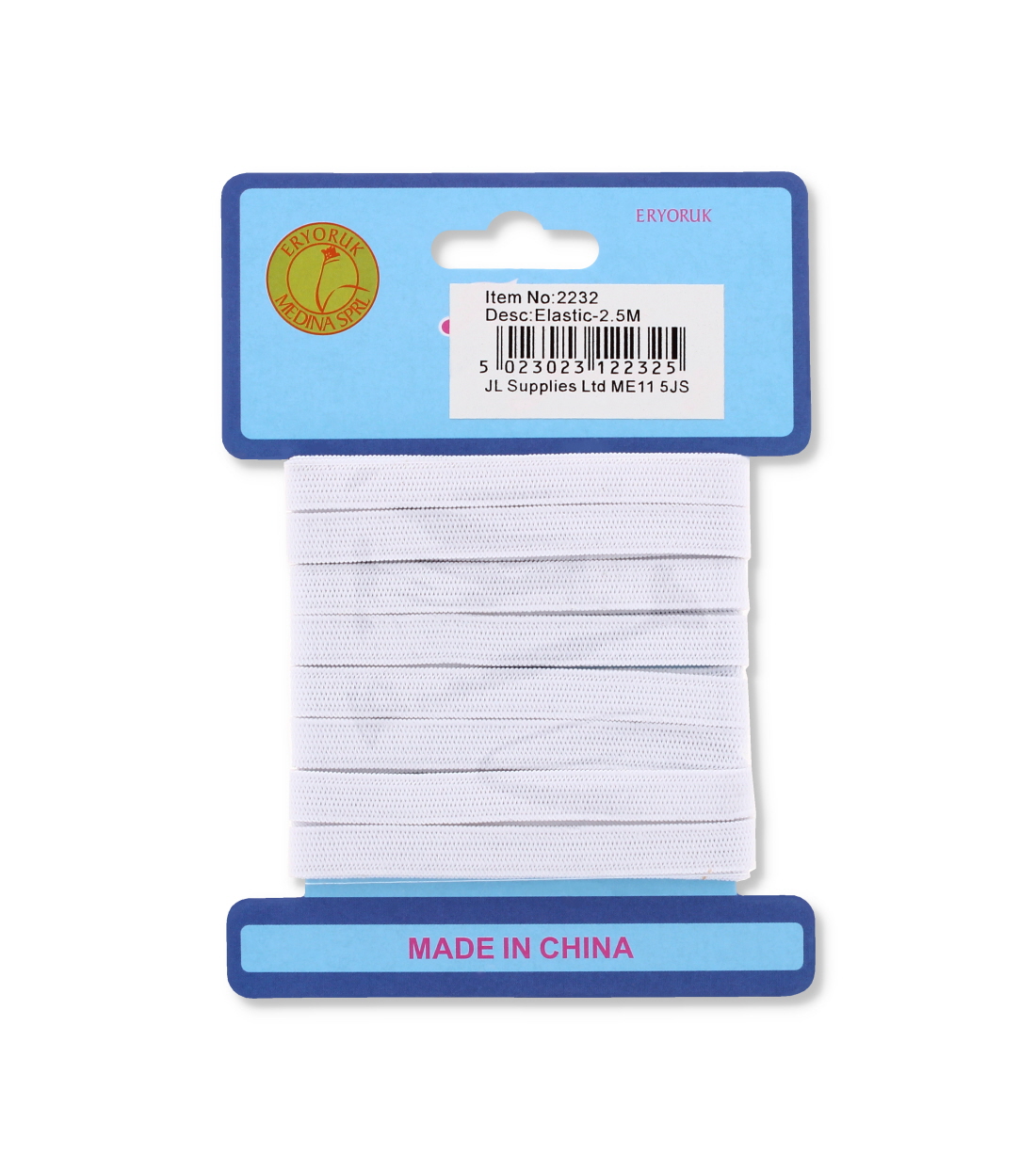 2.5cm White Elastic Roll for Sewing Crafts