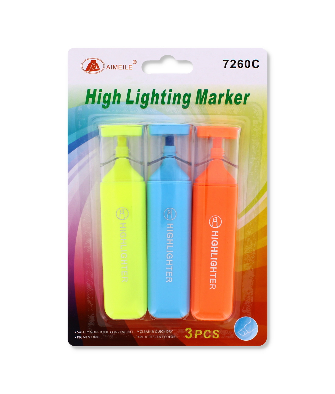 3 Pack High Lighting Markers Fluorescent Ink