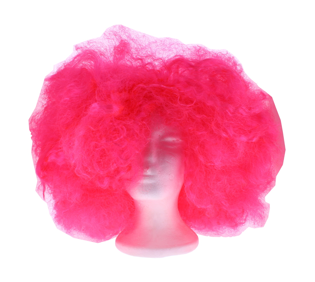 Hot Pink Wooly Hair Wig