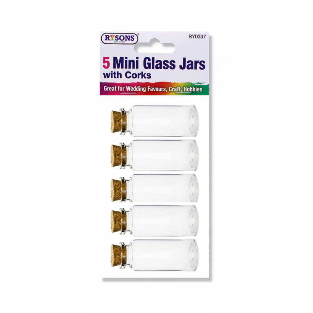 Small Glass Craft Jars - 5 Pack