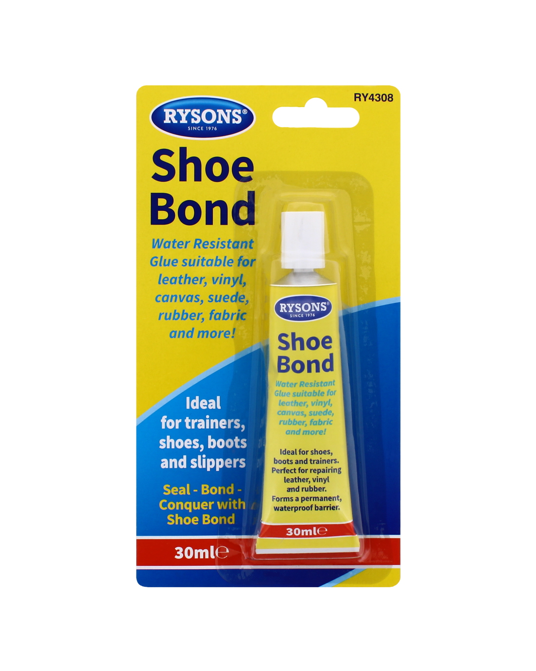 Wholesale Rysons Shoe Glue Adhesive Waterproof Bond 30ml