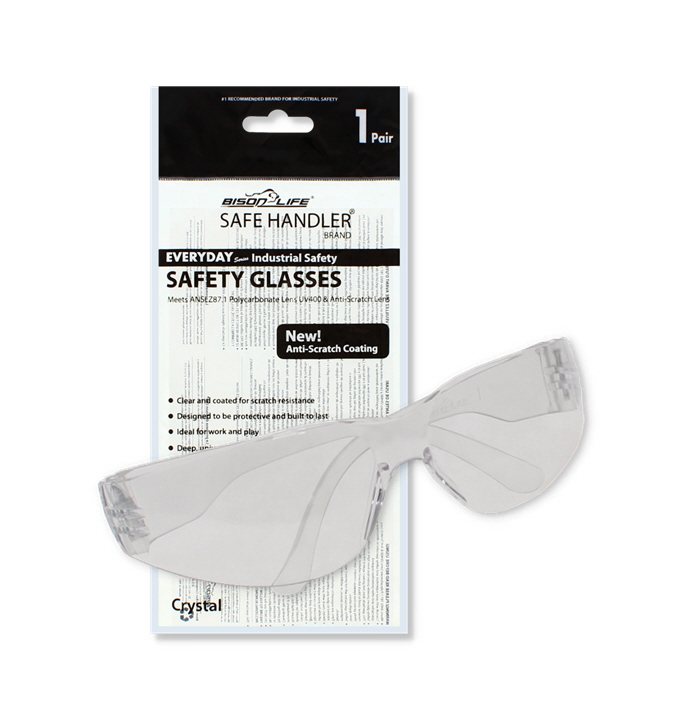 Safety Glasses Polycarbonate Clear Anti-Scratch 1 Pair
