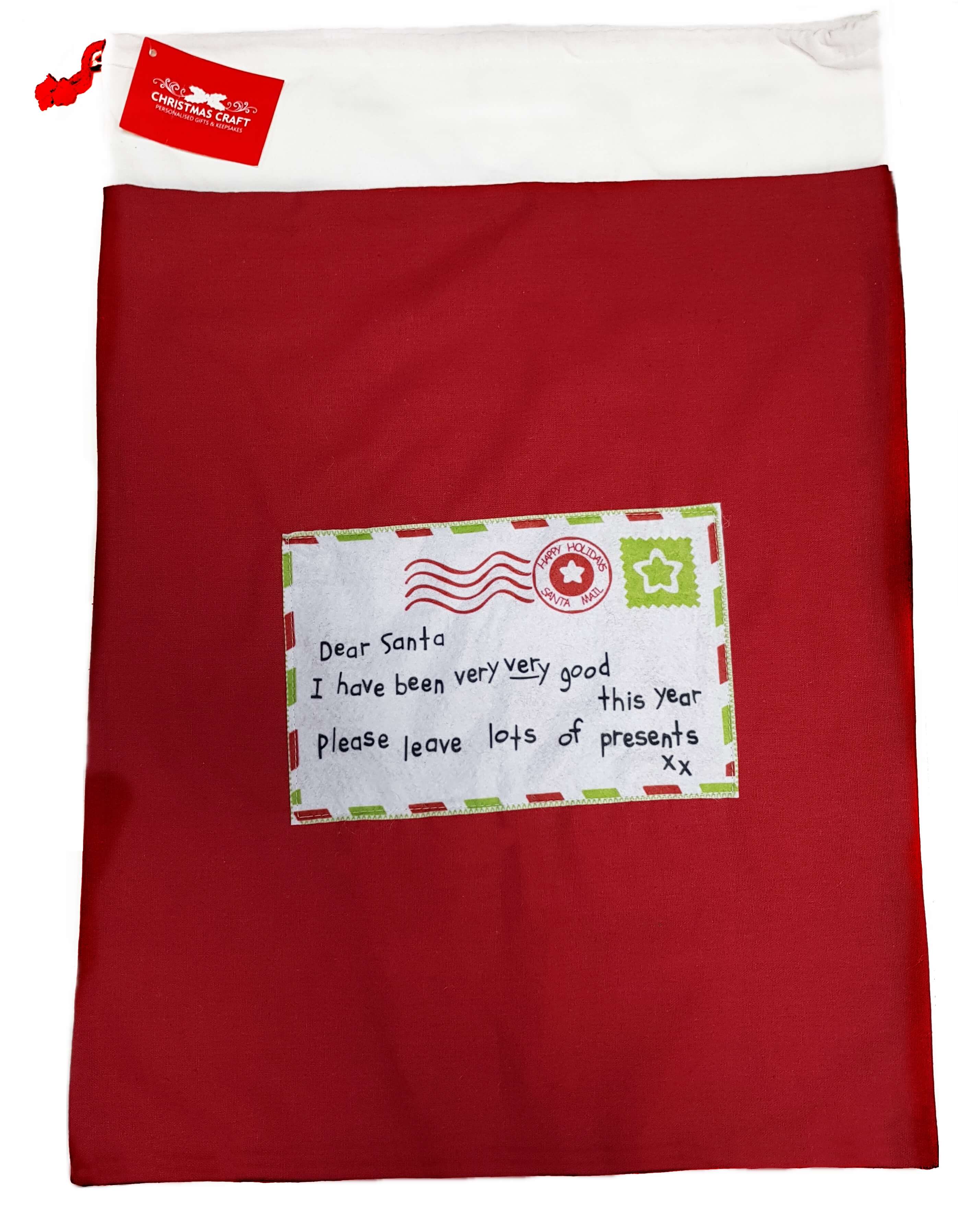 Christmas Craft Sack Red