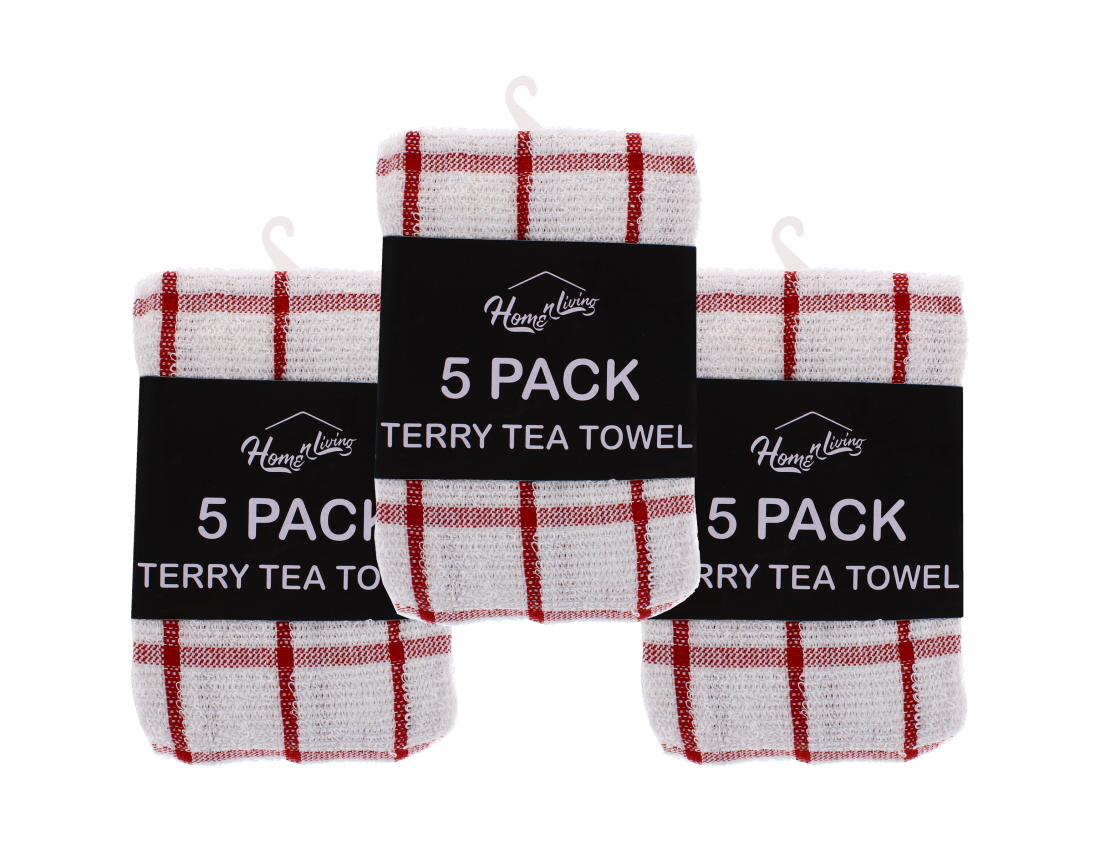 Kitchen Terry Tea Towels 5 Pack